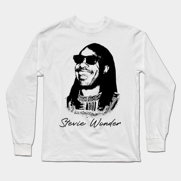 Stevie Wonder Black Sunglass Long Sleeve T-Shirt by Mollie